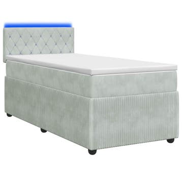 vidaXL Boxspringbed met matras Lichtgrijs 80 x 200 cm, Verzenden, Nieuw