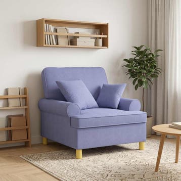 vidaXL XL fauteuil met kussens Jeans Blauw Stof, Verzenden, Nieuw