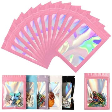 Fako Bijoux - 50 Roze Holografische Folie Zip Lock Zakjes -, Verzenden, Nieuw