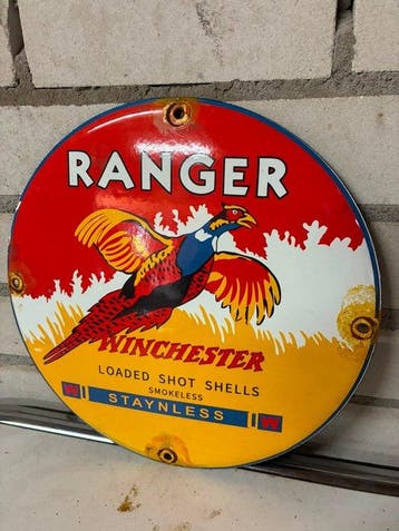 Rond Winchester Ranger emaille reclamebord – fazant – Loaded