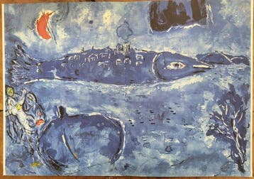 Marc Chagall (1887-1985) - Grande Lithographie double page, Antiquités & Art, Antiquités | Autres Antiquités
