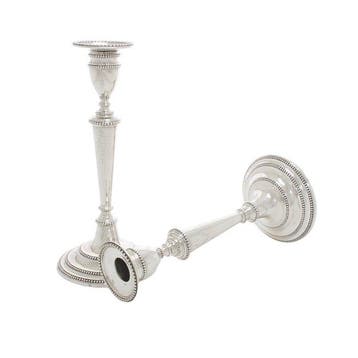 Kaarshouder - Kaarsenhouder (2) - .750 zilver, .833 zilver -