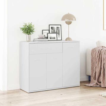 vidaXL Dressoir 88x30x70 cm bewerkt hout wit, Huis en Inrichting, Verzenden, Nieuw