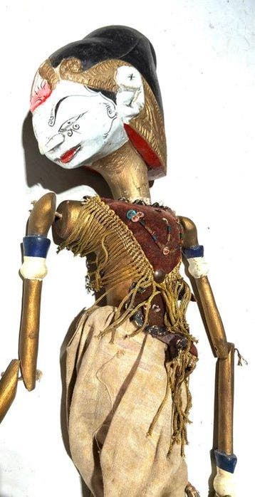 Twee wayang-poppetjes schaduwspel - Java - Indonesië (Zonder