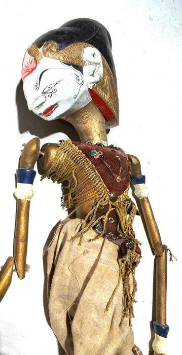 Twee wayang-poppetjes schaduwspel - Java - Indonesië (Zonder, Antiquités & Art, Art | Art non-occidental