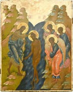 Icoon - Doop van Christus - Hout