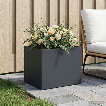 vidaXL Plantenbak Antraciet 40 x 30 x 30 cm Koudgewalst, Verzenden, Nieuw