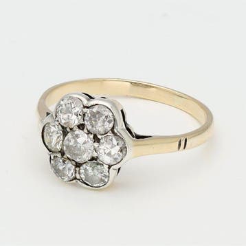 Bague - 14 carats Or jaune, Or blanc Diamant (Naturelle), Bijoux, Sacs & Beauté, Bagues