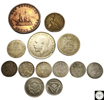 Verenigd Koninkrijk, Canada, Zuid-Afrika. Lot of 13 coins