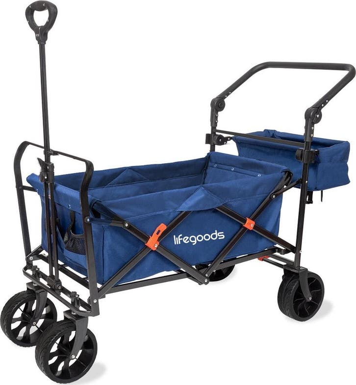 2dekans | LifeGoods Bolderkar - Opvouwbaar - Tot 120KG - 90L, Caravanes & Camping, Accessoires de camping, Enlèvement ou Envoi