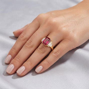 Zonder minimumprijs - Ring 18-karaats goudlaag, Zilver, Nieuw