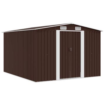 vidaXL Tuinschuur 257x298x178 cm metaal bruin, Verzenden, Nieuw