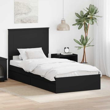 vidaXL Opbergbed met lade met opslag Zwart 90 x 190 cm, Verzenden