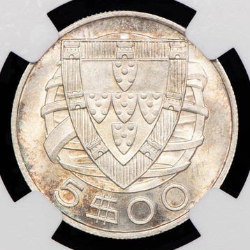 Portugal. Republic. 5 Escudos 1932 - NGC - MS 63 - Rara