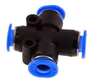 6mm Cross PA 66 Insteekfitting Compact Ontwerp NBR, Verzenden