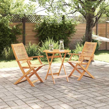 vidaXL Opvouwbare Bistroset 3 st Bruin Massief Acacia Hout, Verzenden