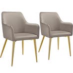 tectake Eetkamerstoel Avane, fluweellook, gestoffeerd - taup, Verzenden
