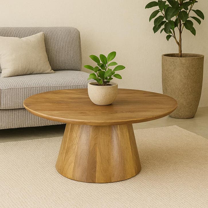 Salontafel Mangohout Salontafel Mick Rond 80 cm, Maison & Meubles, Tables | Tables de salon, Envoi