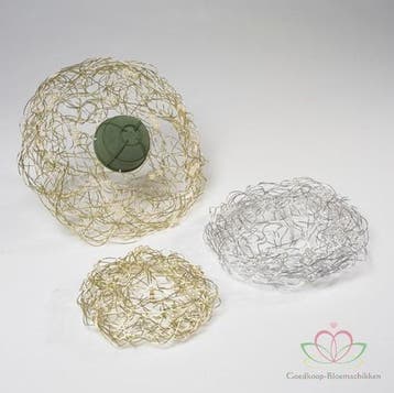 Oasis® Wire and Pearl Collar Parelnet Champagne Goud 20 cm, Nieuw
