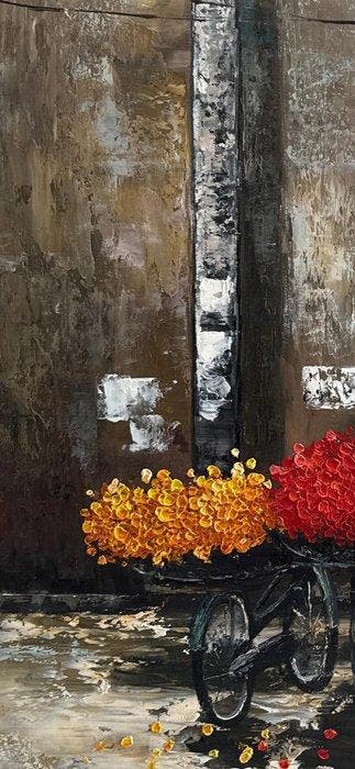 Nguyen Robert - Marchand de Fleurs 60 80 cm - No Reserve, Antiquités & Art