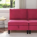 vidaXL Sofa met opslag Wijnrood Fluweel, Verzenden, Nieuw