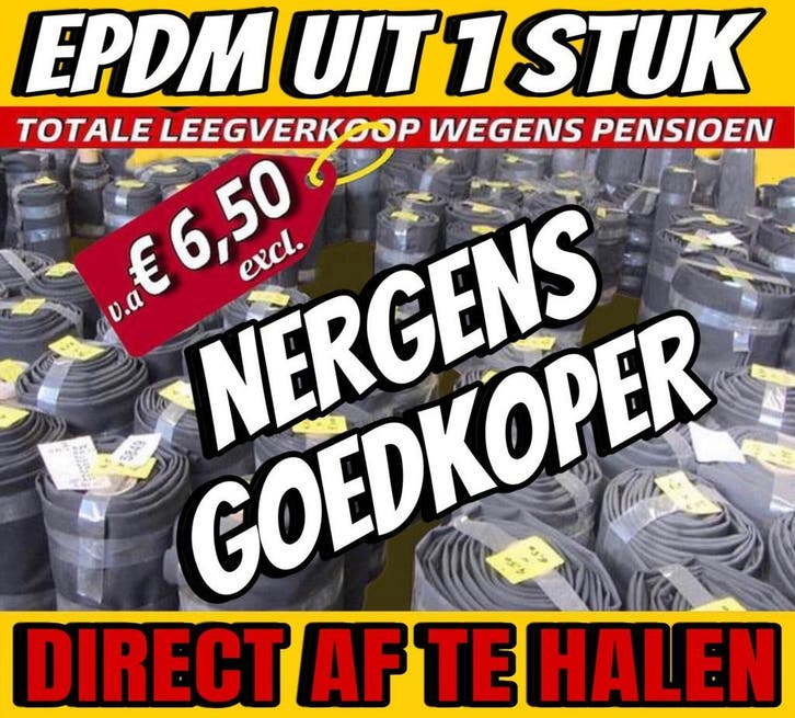 EPDM UIT ÉÉN STUK| v.a. € 6,50 | NERGENS GOEDKOPER, Bricolage & Construction, Tuiles & Revêtements de toit, Enlèvement