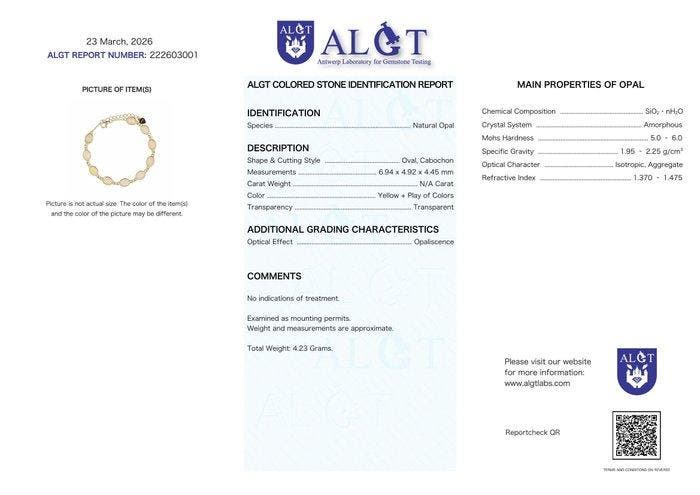 Zonder minimumprijs - Armband Zilver - Opal - Gecertificeerd, Bijoux, Sacs & Beauté, Bracelets