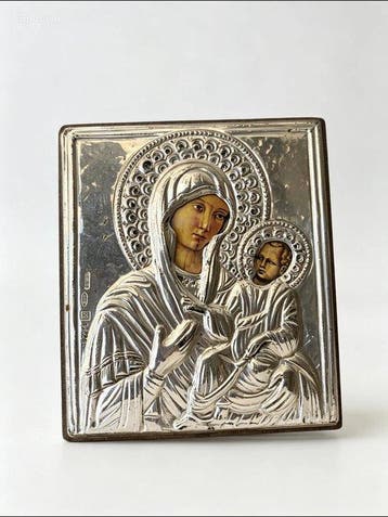 Lot van 5 heilige iconen (5) - Verzilverd - 2000-2010
