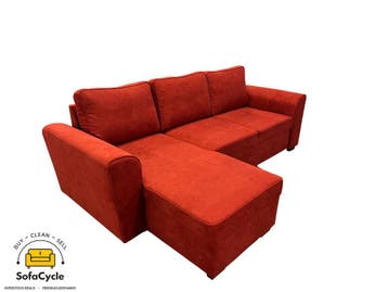 Hoekzetel rood in stof met slaapfunctie – overstock, Huis en Inrichting, Verzenden, Nieuw
