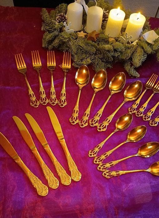 Imperial M Design Empire Deluxe - Bestekset (20) - Verguld, Antiek en Kunst, Antiek | Meubels | Tafels