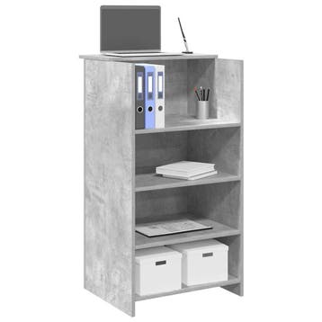 vidaXL Receptiebalie 55x50x103,5 cm bewerkt hout betongrijs, Verzenden, Nieuw