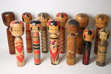 Kokeshi Craftsmen (Tohoku) - Pop Kokeshi Doll Set of 12 -