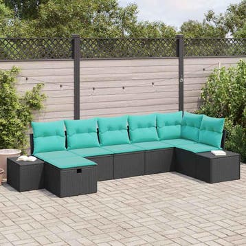 vidaXL Bankstel 5 st poly rattan, Verzenden