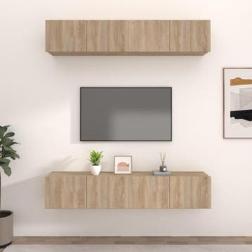 vidaXL Tv-meubels 4 st 80x30x30 cm bewerkt hout sonoma, Verzenden, Nieuw