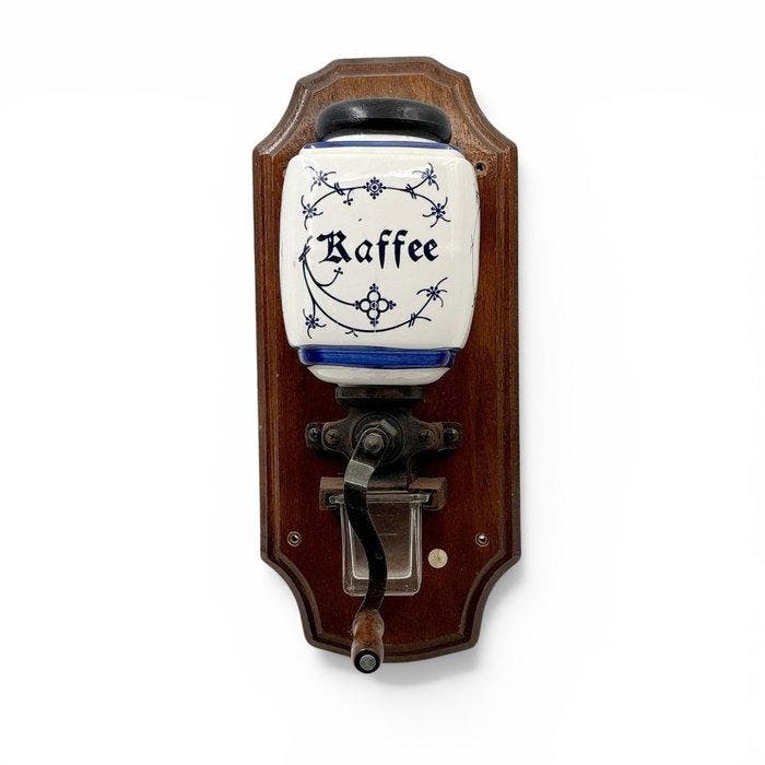 Koffiemolen - Hout, Metaal, Glas, Aardewerk - Wand, Antiquités & Art, Antiquités | Ustensiles de cuisine