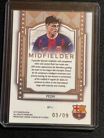 2025 Futera Brilliance Pedri BT11 Serialized card, Limited