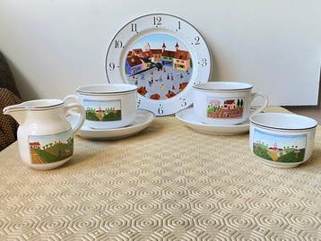 Wandklok - Porselein - 1980-1990