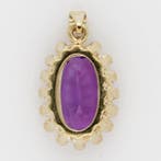 Pendentif - 14 carats Or jaune Améthyste, Handtassen en Accessoires