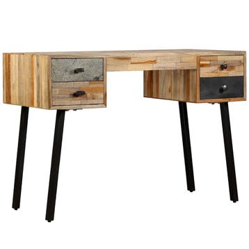 vidaXL Schrijftafel 110x50x76 cm massief gerecycled teakhout, Huis en Inrichting, Verzenden, Nieuw