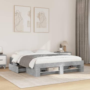 vidaXL Bedframe zonder matras 160x200 cm spaanplaat, Verzenden