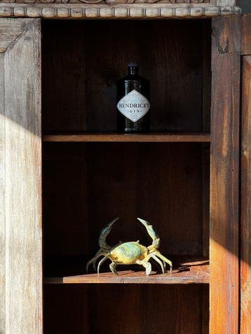 sculptuur, NO RESERVE PRICE - Bronze Patinated Crab