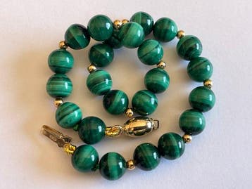 18 karaat (750) goud - malachiet - Armband