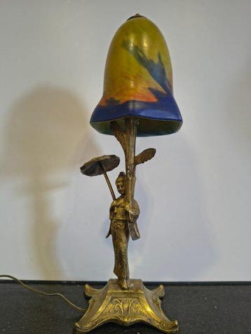 Lampe - Bronze - Lampe de table Art déco, Antiek en Kunst