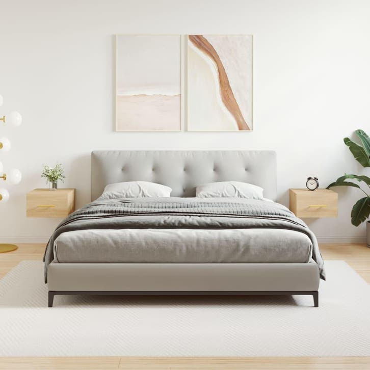 vidaXL Nachtkastjes 2 st wandgemonteerd 35x35x20 cm sonoma, Maison & Meubles, Armoires | Autre, Envoi