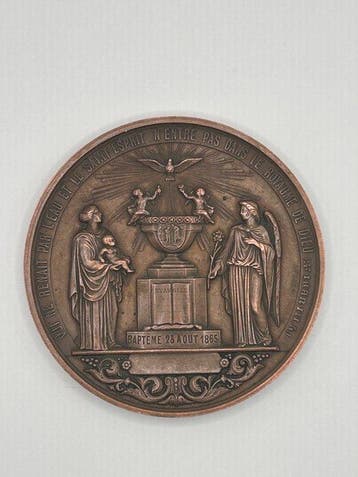 Religieuze medaille - Antiek - Koper - 1850-1900 -, Antiek en Kunst