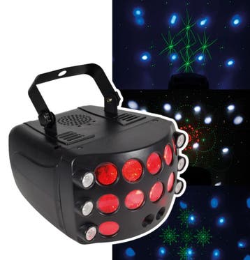 QTX Butterfly Effect: 3-in-1 LED- En Laser Licht Effect, Nieuw