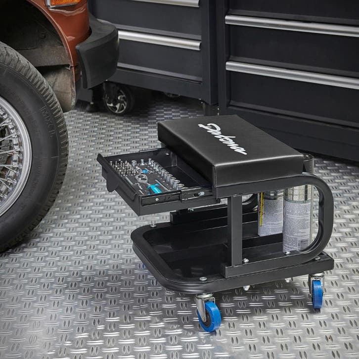 Datona Werkplaatskruk met gereedschapslade - Datona - Zwart, Auto diversen, Autogereedschap, Ophalen of Verzenden