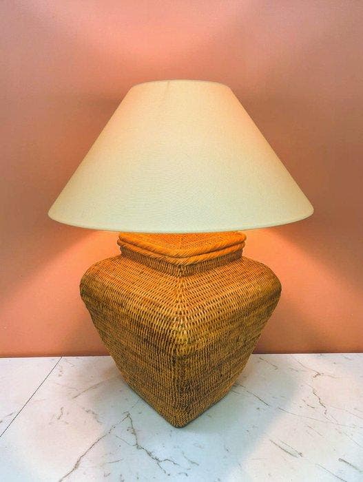 Lamp - XL Rotan Tafellamp - 65 cm - Rattan, Antiek en Kunst, Curiosa en Brocante