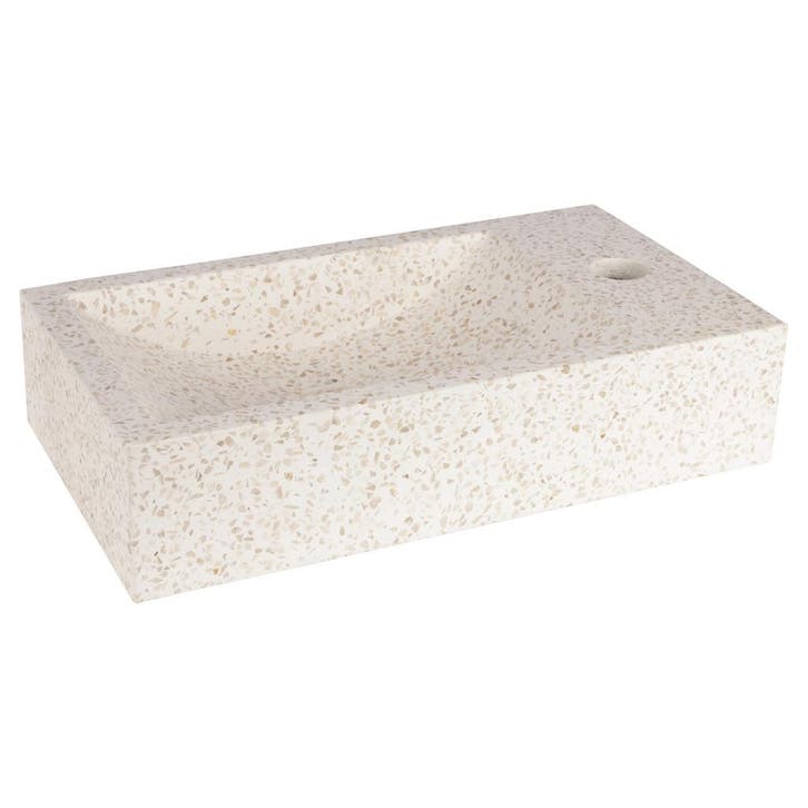 Fontein Differnz Hura L Terrazzo 40x22x9 Cm Beige, Doe-het-zelf en Bouw, Sanitair, Overige typen, Nieuw, Ophalen of Verzenden