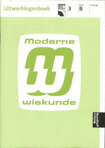 Moderne Wiskunde 3B Vmbo gt Uitwerkingen - van Breugel, Verzenden